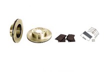 Rotors, Pad and Hardware Combo Front fits VOLVO car model 240  270739,271739,1228810, 272691-L 