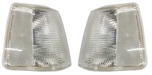 Volvo 760, 940, all clear  lenses Parking lamp turn signal assembly  set  pair  cars with fog lights next to the grille 3518622C 3518623C