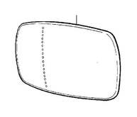 1325941, Volvo 240, 244,245 ,DL GL  Side View Mirror Glass lens ONLY wide angle with heating element Left/Driver