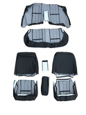 Volvo 240 244 DL GL Sedan black leather seat cover set  complete.Perforated center sections.4 line Interior Color Code 5146, 1410