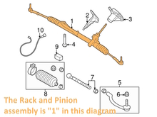 Rack and Pinion Assembly for Volvo S60, S80, V60, V70, XC60, XC70. S60 2011-2018, S80 2007-2015, V60 2014-2018, V70 2008-2009, XC60 2009-2016, XC70 2009-2015