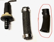 Vacuum port check valve extension hose with clamps. fits Volvo 240, 700, 900