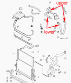 heater hose upper and lower kit  without junction couplers for Volvo S40 C70,V50,C30 2004-2013 Improved upgrade 31439965 30636987 30636952 30636954
